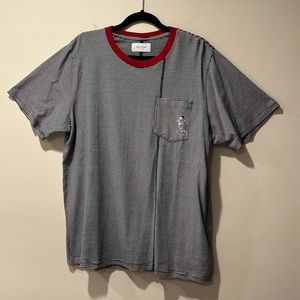 Ovadia & Sons brand Black white stripe men's tee shirt T-shirt, size medium